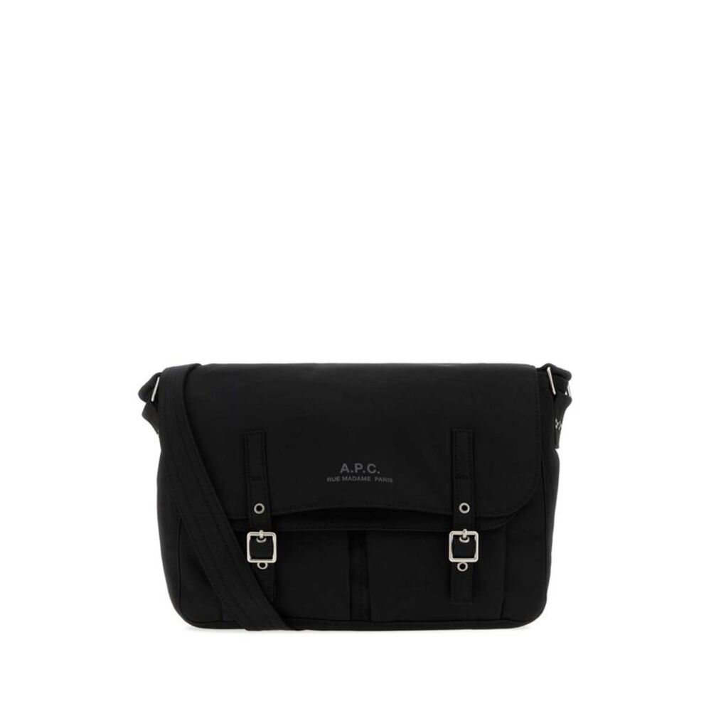 A.P.C. Men Black Canvas Messenger Shopping Bag
